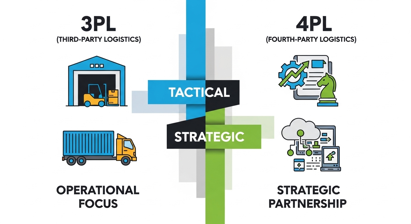 3PL 4PL 차이점을 명확히 보여주는 물류 공급망 흐름도