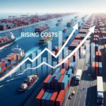 글로벌 물류비 상승 원인을 보여주는 복잡한 공급망 이미지