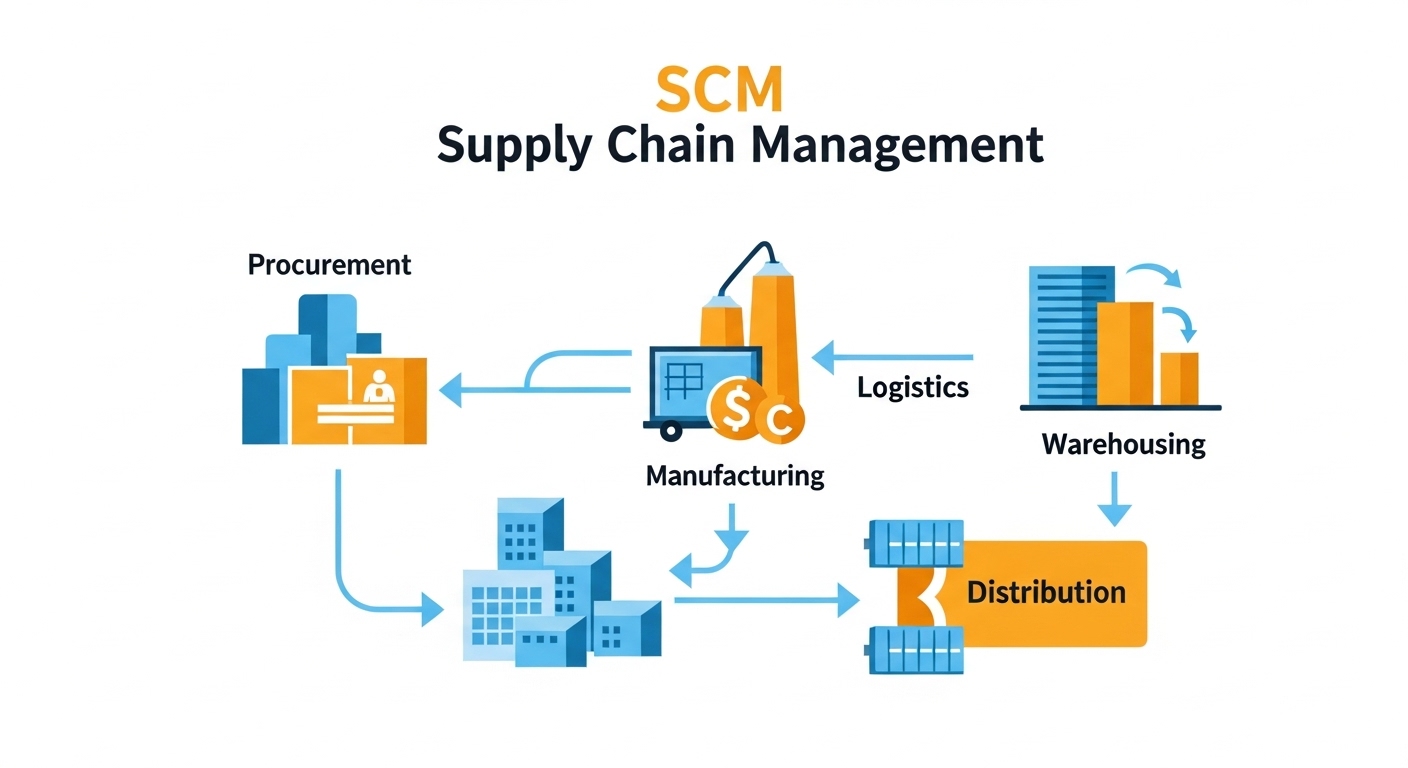 SCM 공급망 관리의 핵심 프로세스를 보여주는 다이어그램