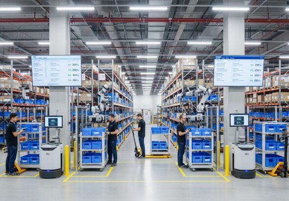 창고 피킹 방식 최적화로 효율성을 극대화한 현대적 물류 창고 이미지